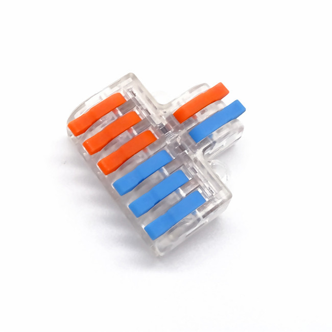 DF62T Universal Transparent Hard Wire Flexible Wire 2 In 4 Out Compact Connector Insulated Type Wire Connector