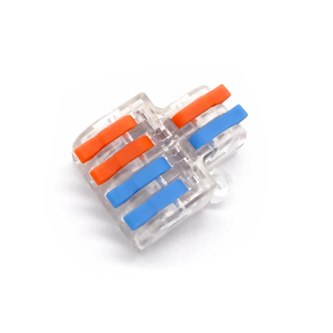 DF62T Universal Transparent Hard Wire Flexible Wire 2 In 4 Out Compact Connector Insulated Type Wire Connector