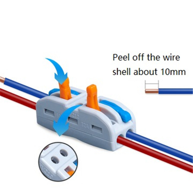 KV212 IP66 Waterproof 2-Way Fast Connection Colorful Wire Terminal Blocks Electrical Splice Connectors