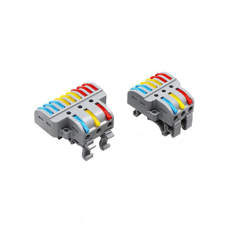 Terminal Block 1011 3 In 9 Out Din Rail Mounted Power Junction Terminal Block with Copper Contacts and PC Housing