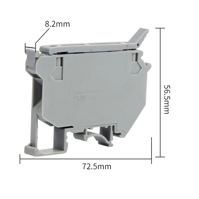 UK5-HESI DIN Rail Fuse Terminal Block – Screw Clamp 1P Connector with Pure Copper Conductor for 4mm² Wire